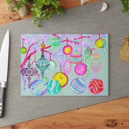 Glass Cutting Board Watercolor Landscape