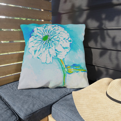 Outdoor Pillows Abstract Zinnia Color Story Aqua