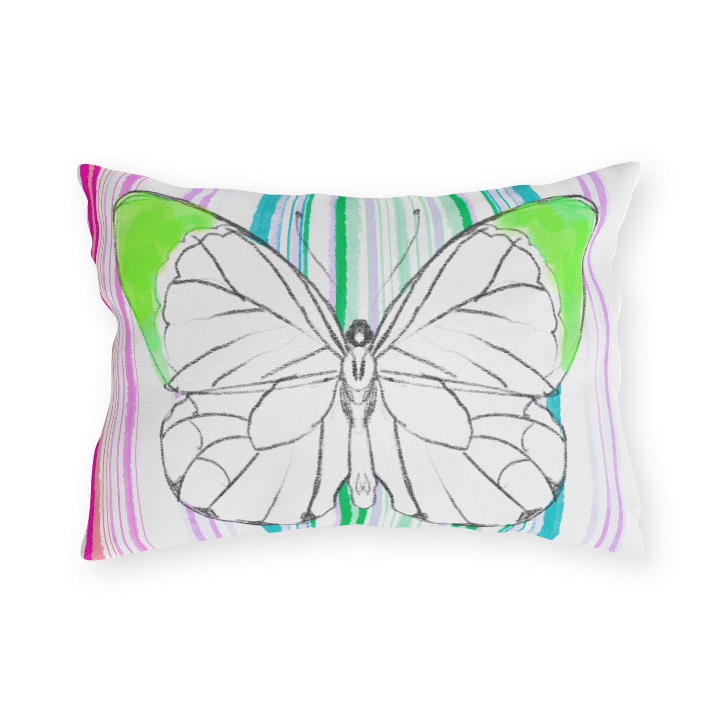 Pillows Outdoor Watercolor Butterfly Whimsy