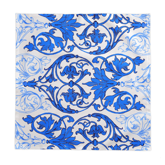 Tablecloths Square Hand-Drawn Classic Blue and White