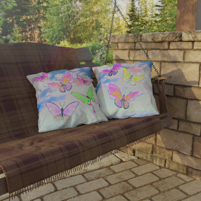 Outdoor Pillows Fluttering Butterflies A