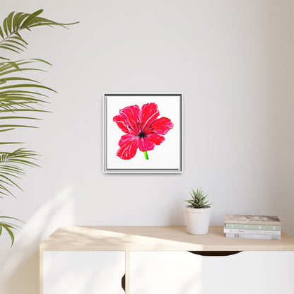 Dancing Tulips Matte Canvas, Framed  Red