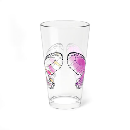 Mixing Glass, 16oz Butterfly Colorful Watercolor
