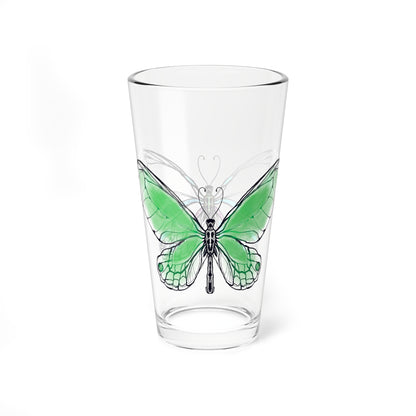 Mixing Glass, 16oz Butterfly Colorful Watercolor