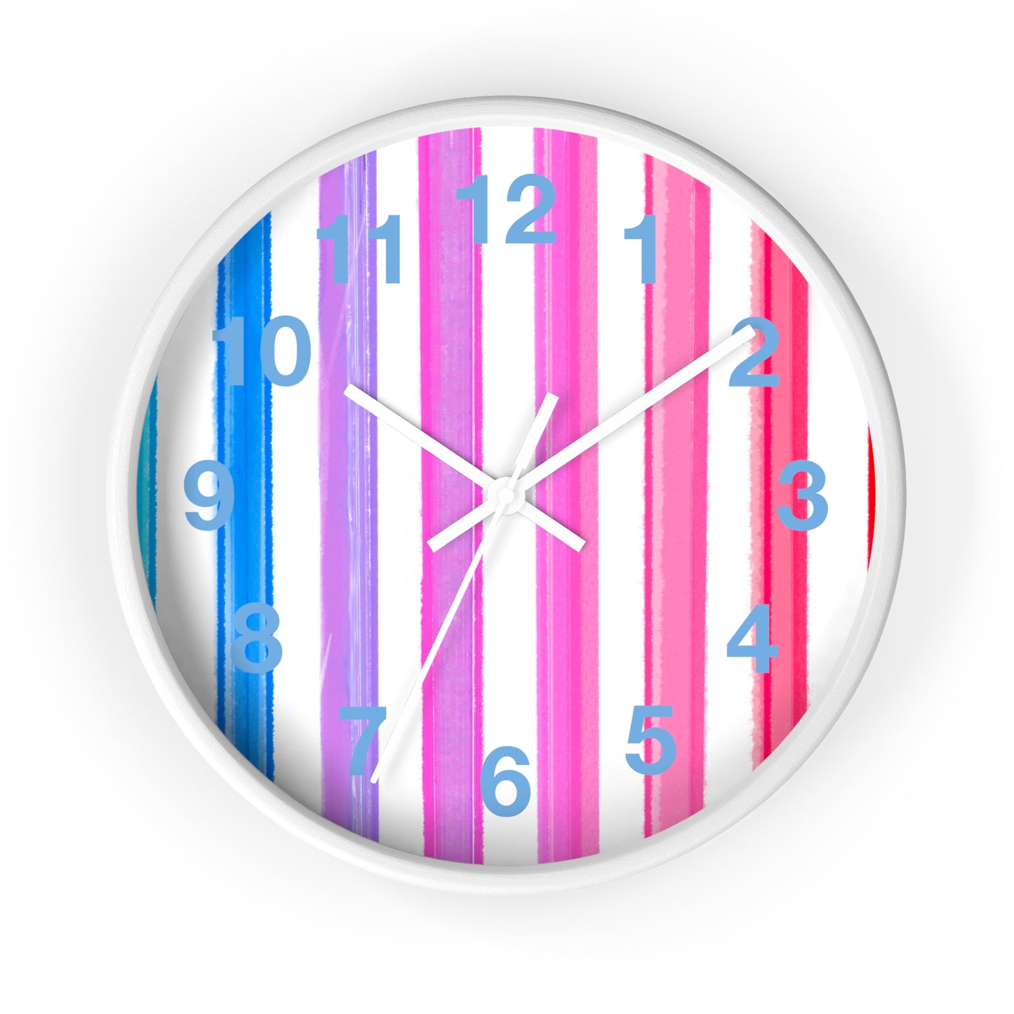 Kitchen & Dining, Office Watercolor Stripes Wall Clock