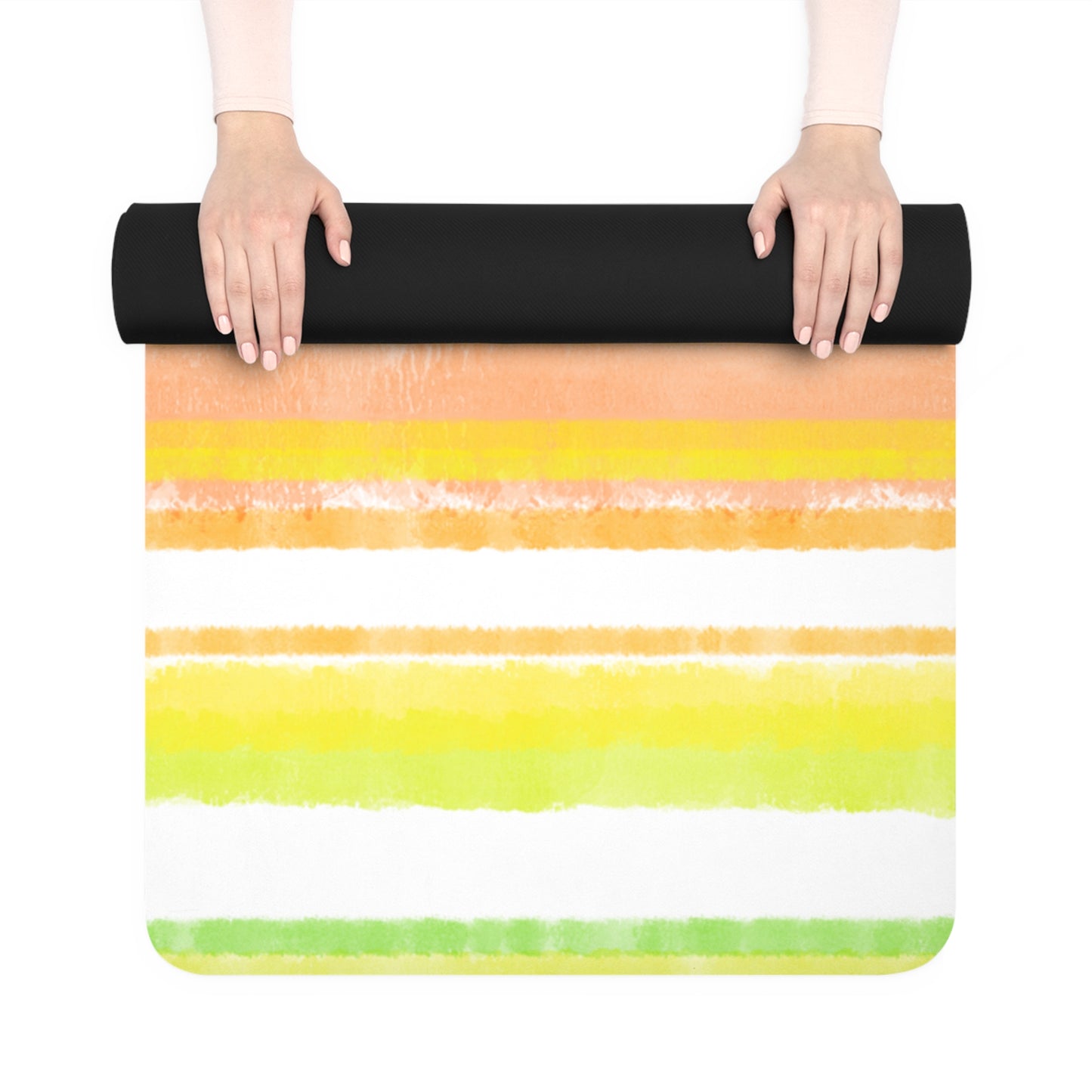 Rubber Yoga Mat All About Watercolor Stripes