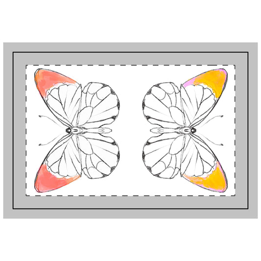 Quilted Placemat Lucy Butterflies Orange