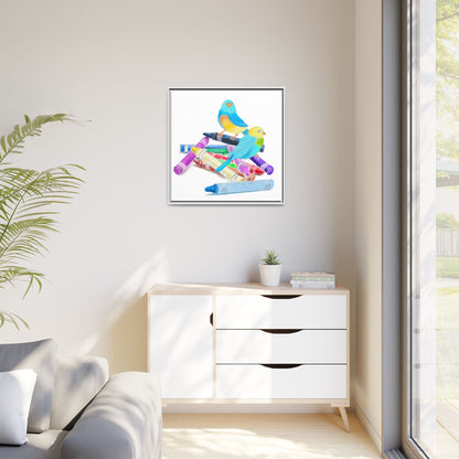 Jolly Birds Matte Canvas Framed