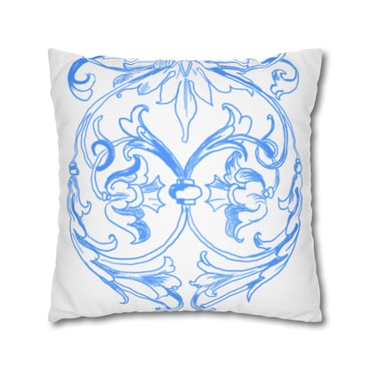 Blue and White Porcelain Square Pillowcase