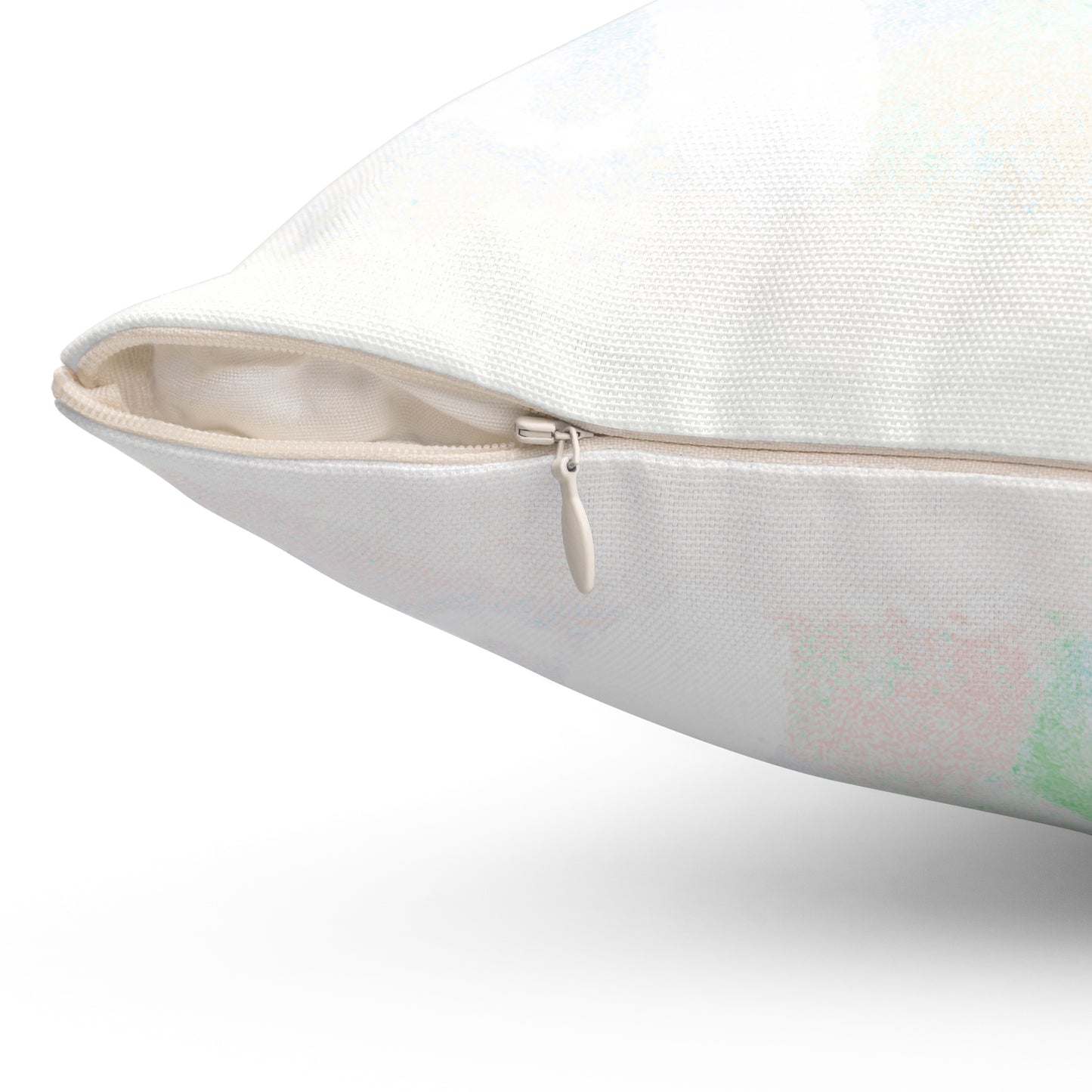 Zinnia Color Splash Spun Polyester Square Pillow,  Aqua, Blue Green