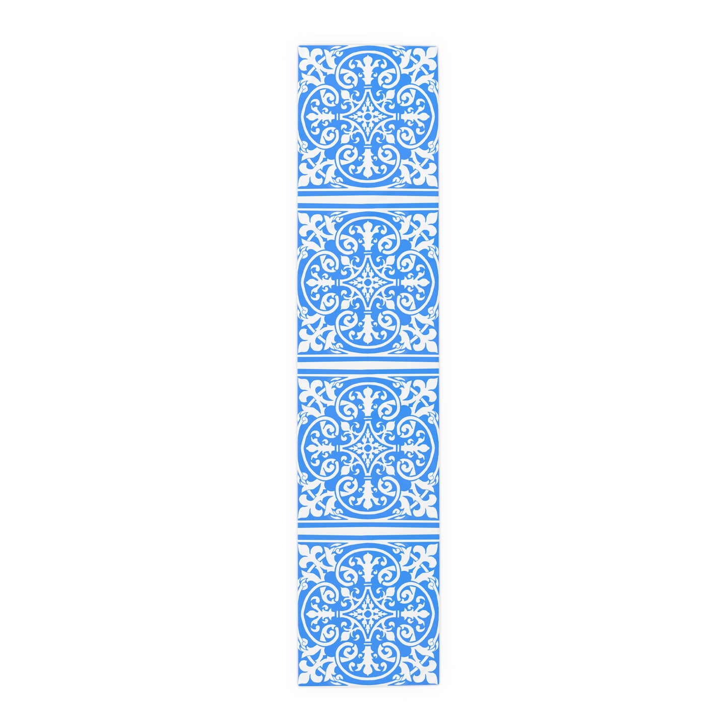 Table Runner (Cotton or Poly) Blue & White Classic Design