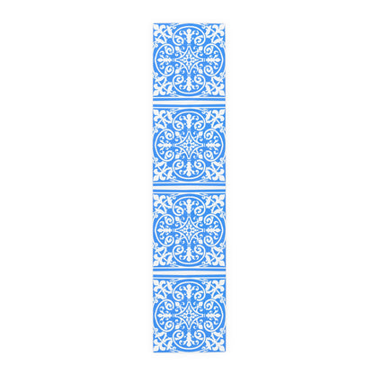 Table Runner (Cotton or Poly) Blue & White Classic Design