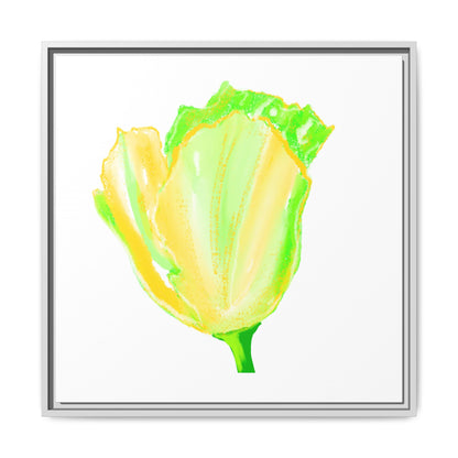 Dancing Tulips Matte Canvas, Framed (Multi-color) Yellow Green