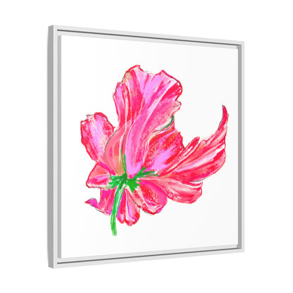 Dancing Tulips Matte Canvas, Framed (Multi-color) Pink Red