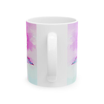 Zinnia Color Splash Mug Raspberry  “Dare to Be Brave”