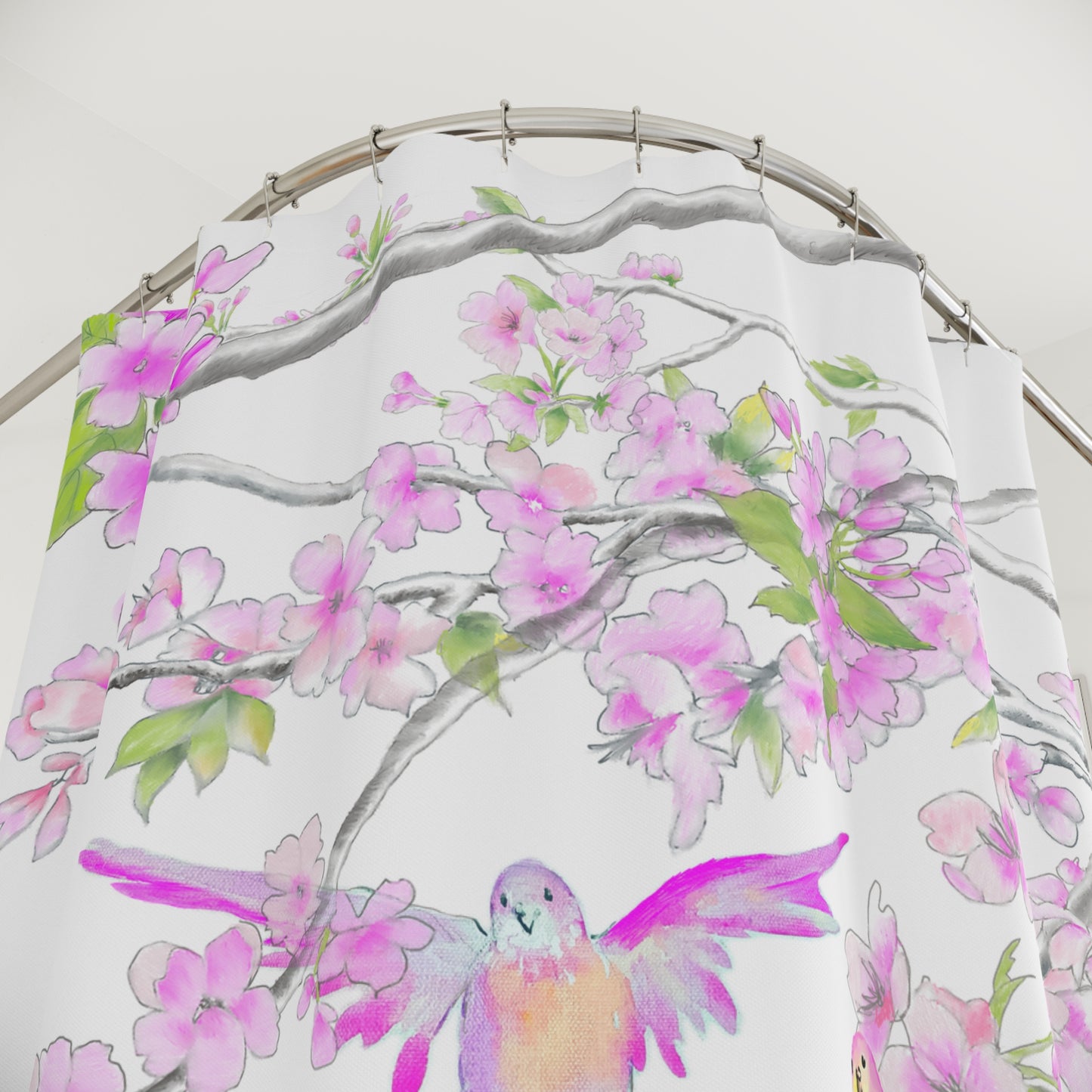 Shower Curtains Cherry Chirp