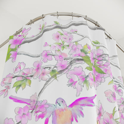 Shower Curtains Cherry Chirp