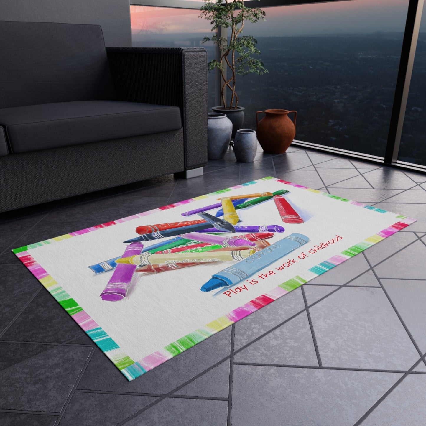 Pattern Play Indoor/Outdoor Rug Play is the work of childhood