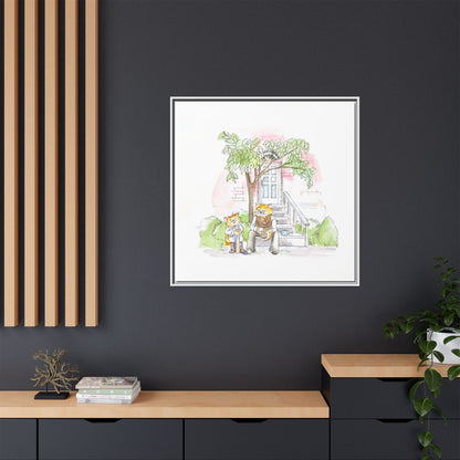 Kitty Fun Matte Canvas Framed