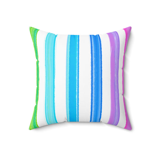 Square Pillow Watercolor Stripes