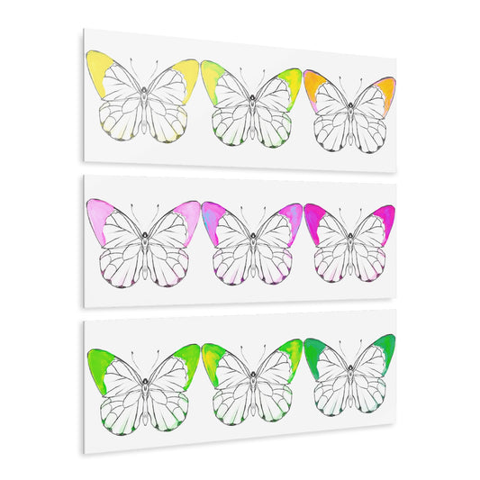 Chroma  Acrylic Prints (Triptych) Yellow Pink Green