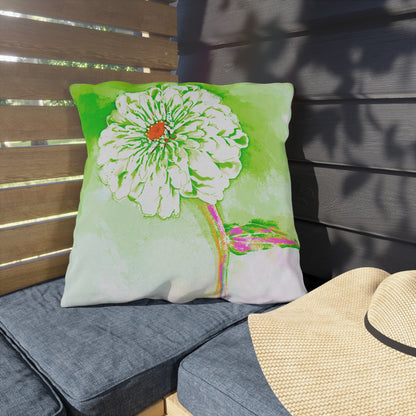 Outdoor Pillows Abstract Zinnia Color Story Green