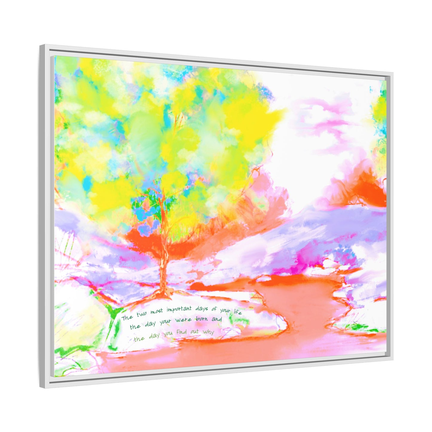 Inspirational Landscapes  Matte Canvas, Framed (Multi-color) Mark Twain Quote