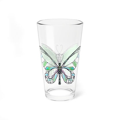 Mixing Glass, 16oz Butterfly Colorful Watercolor