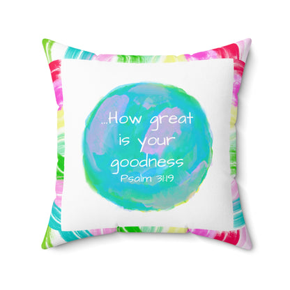 Mega Dot Polyester Square Pillow How great is your goodness Birds