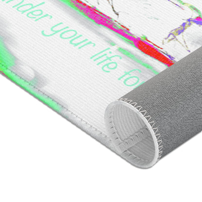 Inspirational Landscapes "Squander your life for a purpose" Indoor Rug in Red and Pink