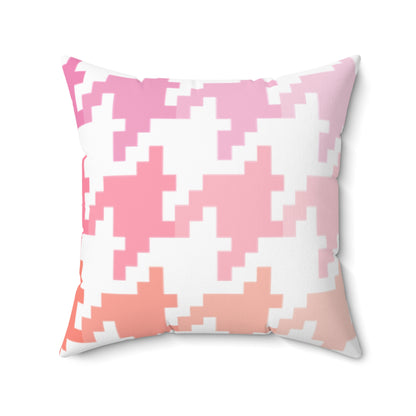 Hounds Tooth Fun Pillow Pink