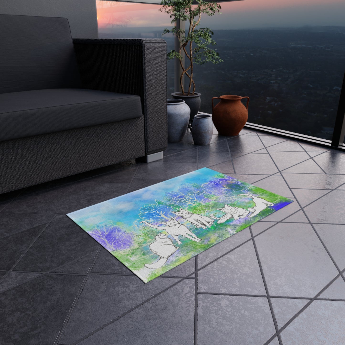 Rugs Indoor/Outdoor Whispers in Blue