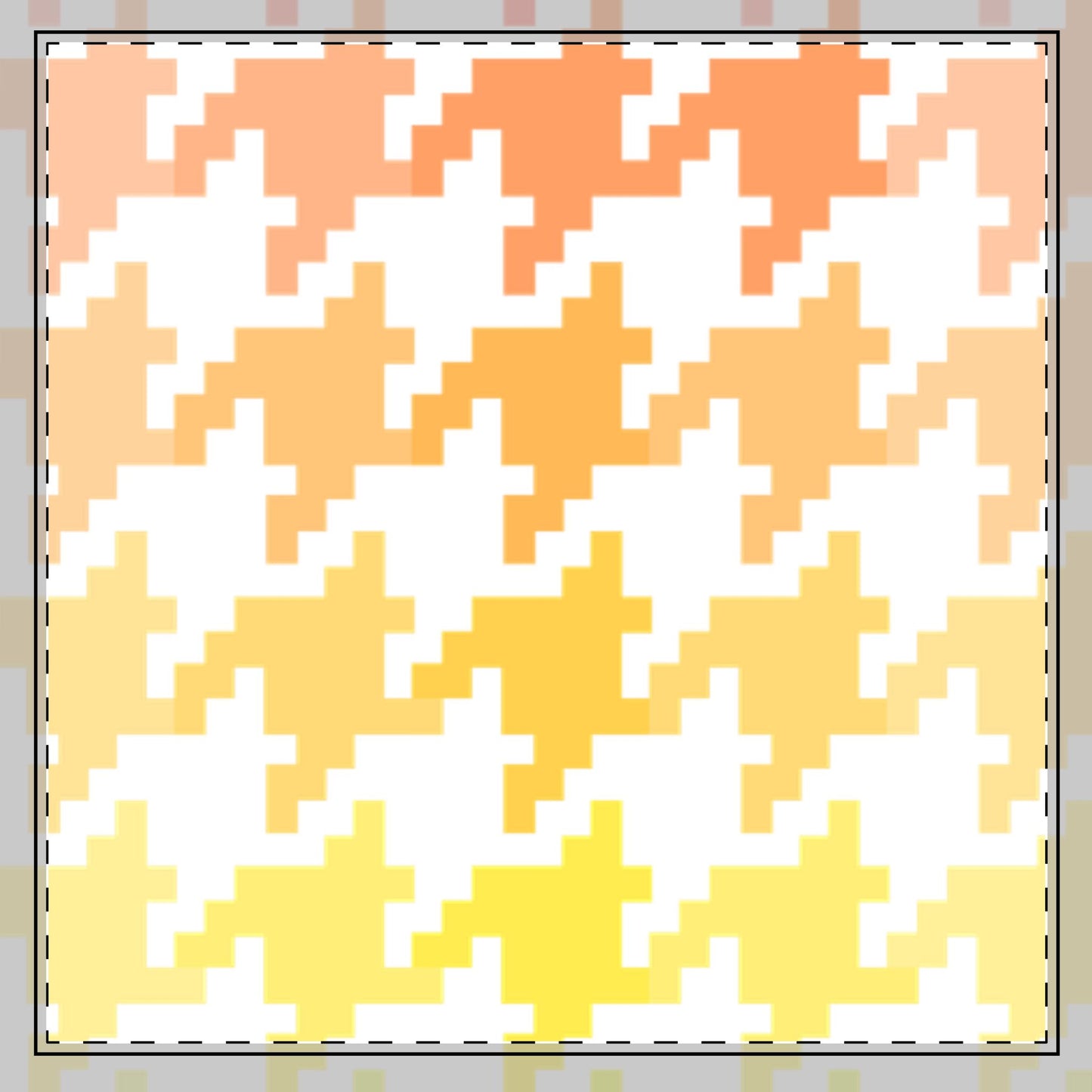 Houndstooth Fun Cotton Twill Napkin Orange/Yellow, Creamy White Background