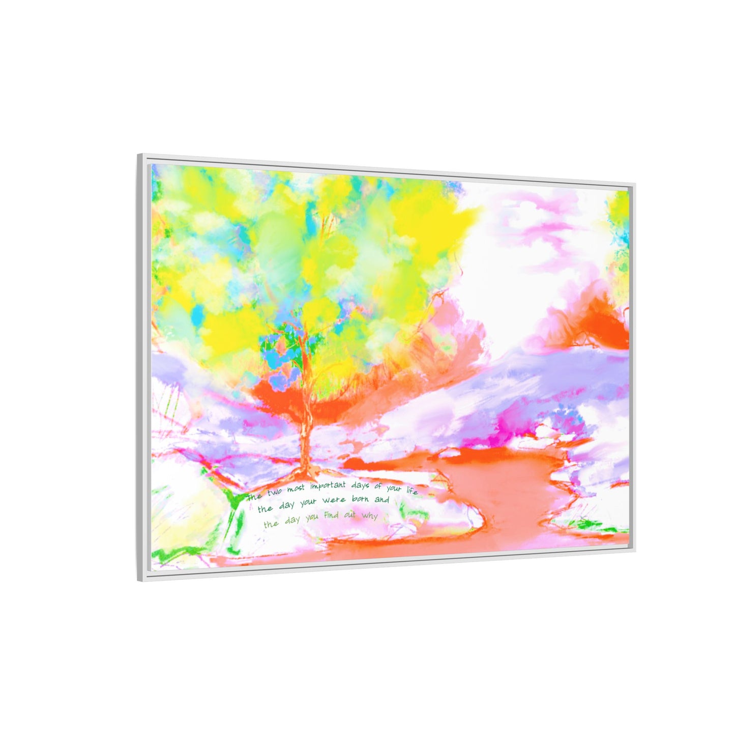 Inspirational Landscapes  Matte Canvas, Framed (Multi-color) Mark Twain Quote