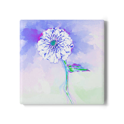 Zinnia Ceramic Coaster, Periwinkle