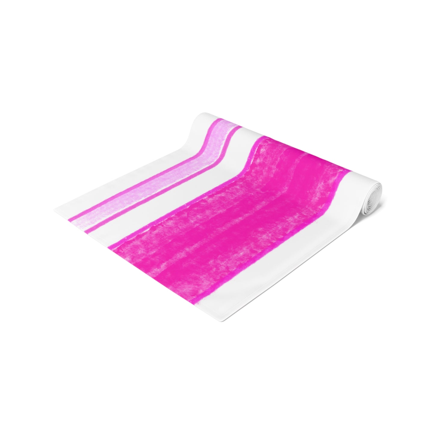 Mega Stripe Table Runner (Cotton Creamy White, Poly Bright White) Pink