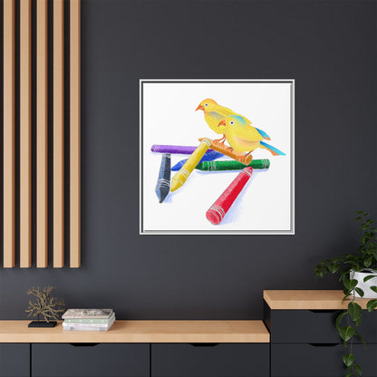 Jolly Birds Matte Canvas Framed