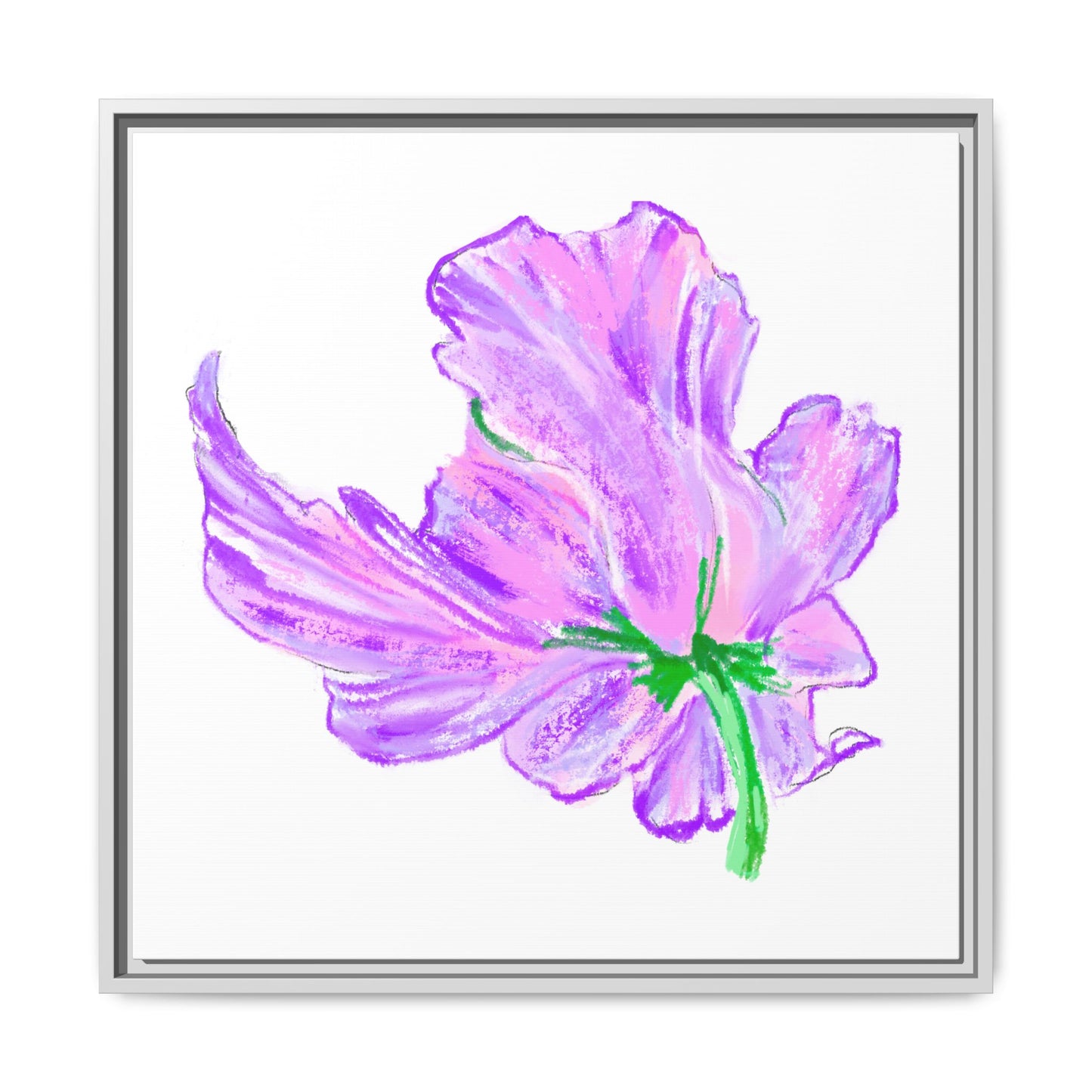 Dancing Tulips Matte Canvas, Framed (Multi-color) Lilac