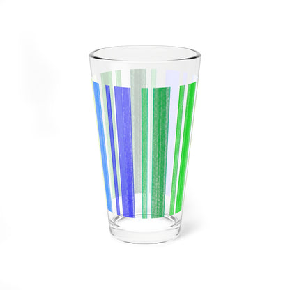Mixing Glass, 16oz Blue & Green Watercolor Stripes