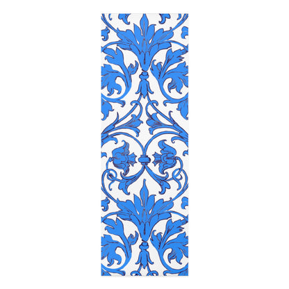 Foam Yoga Mats Scrollwork Blue