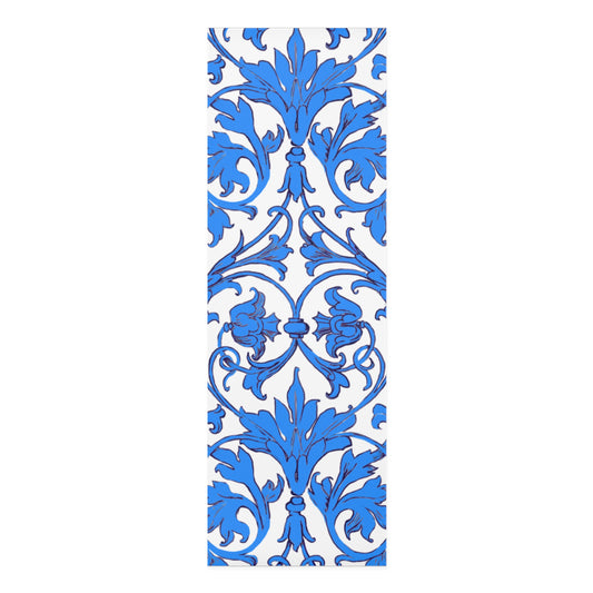 Foam Yoga Mats Scrollwork Blue
