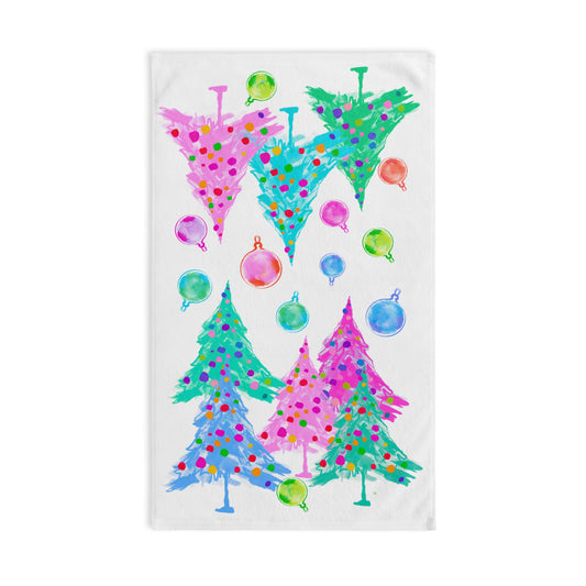 Christmas Trees and Ornaments Hand Towel