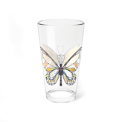Mixing Glass, 16oz Butterfly Colorful Watercolor