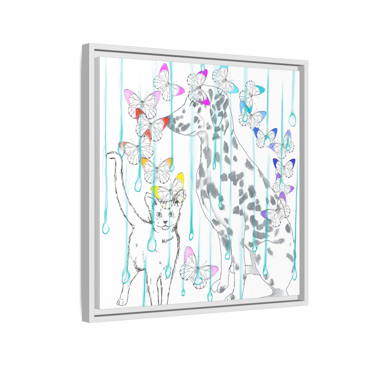 Butterfly Chroma Rain and Shine Matte Canvas, Framed (White)