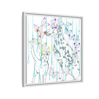 Butterfly Chroma Rain and Shine Matte Canvas, Framed (White)