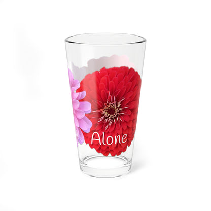 Zinnia Pint Glass "By Faith Alone"