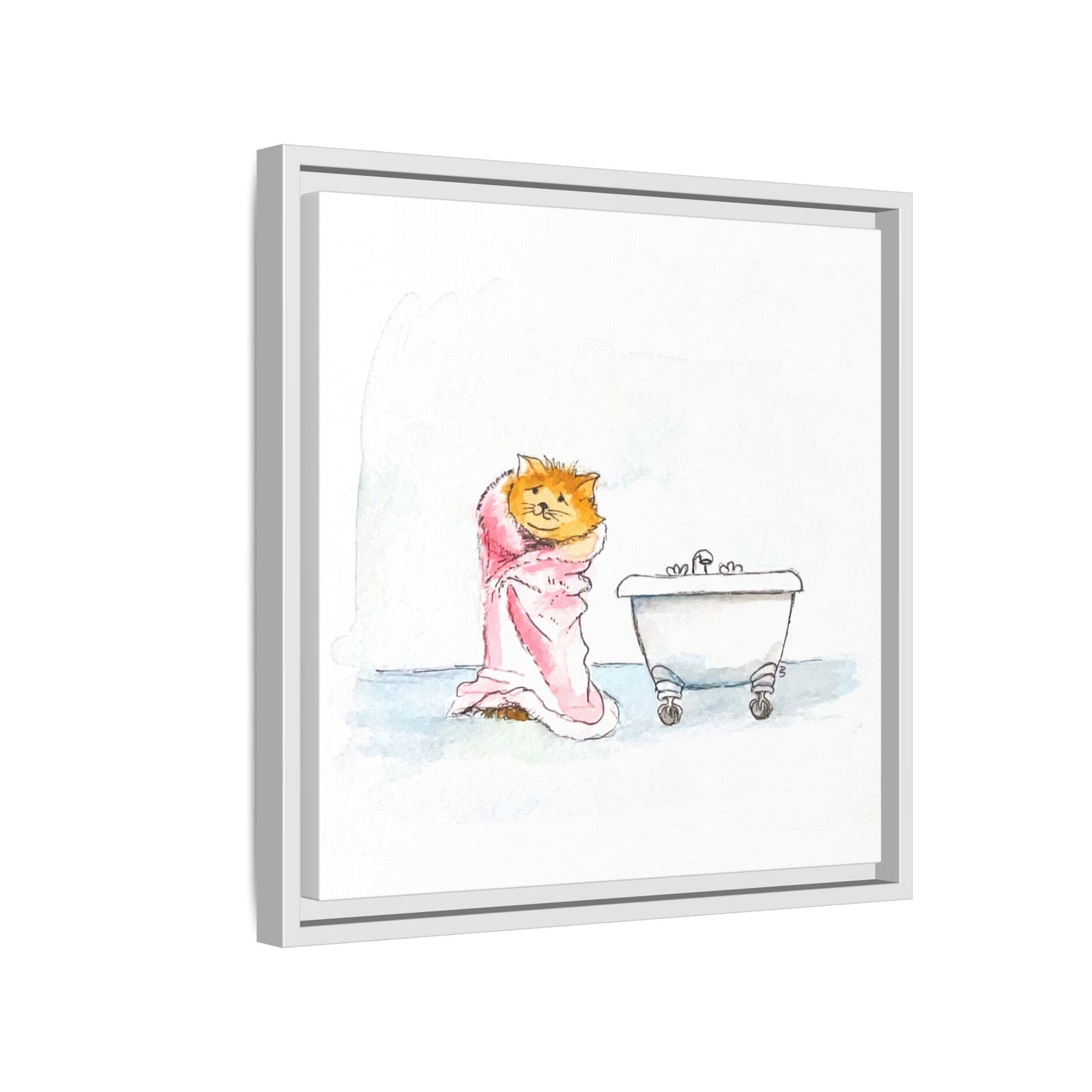 Kitty Fun Matte Canvas Framed