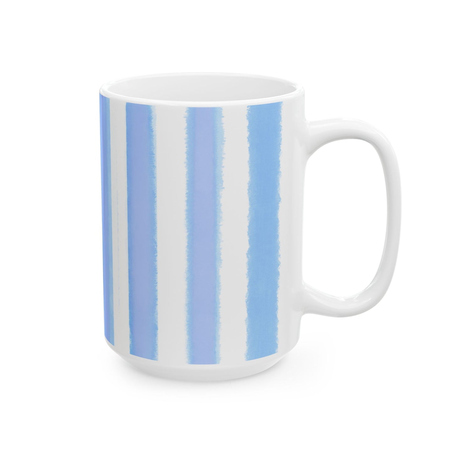 Watercolor Stripes Ceramic Mug Periwinkle