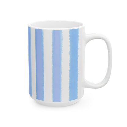 Watercolor Stripes Ceramic Mug Periwinkle
