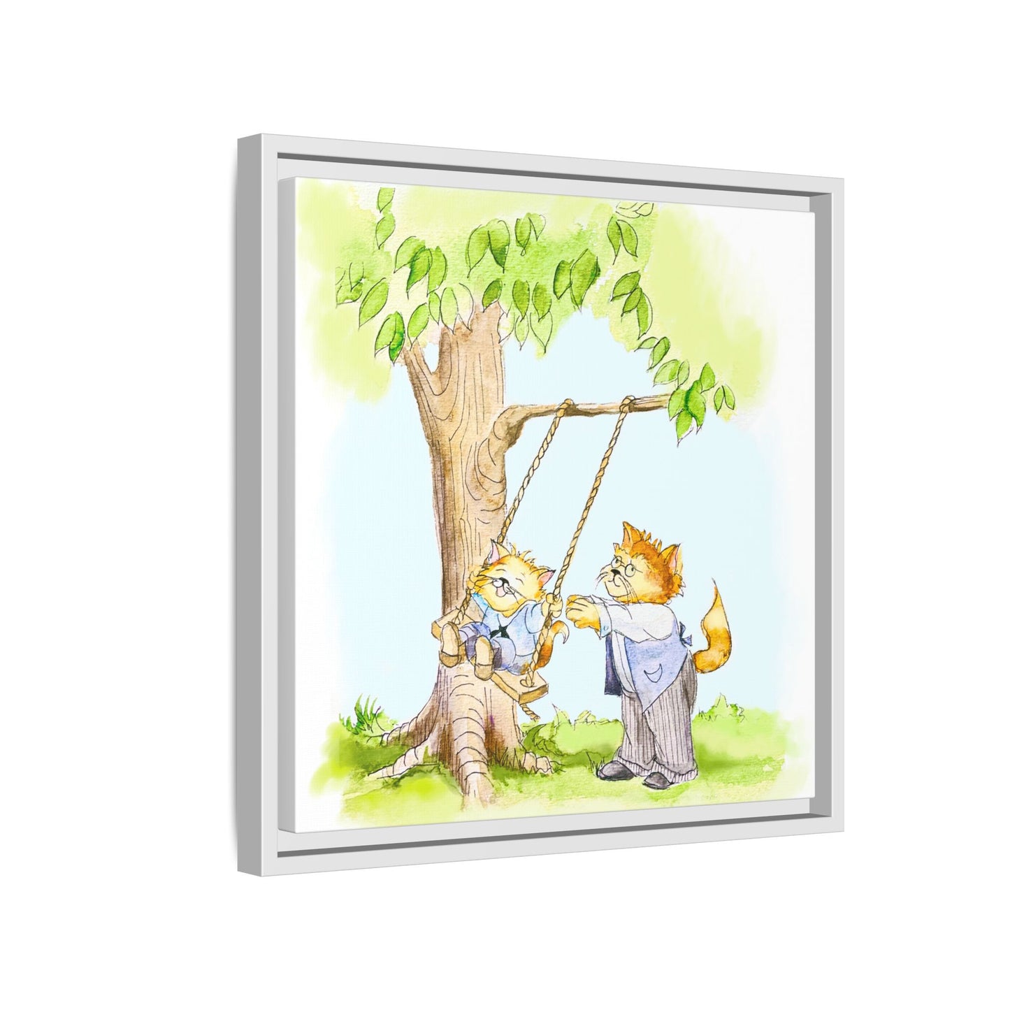 Kitty Fun Matte Canvas Framed